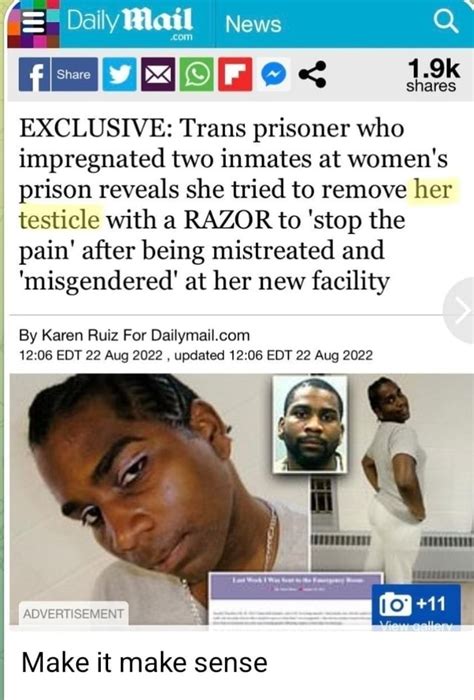 Daily Mail News Q EXCLUSIVE Trans Prisoner Who Impregnated Two Inmates