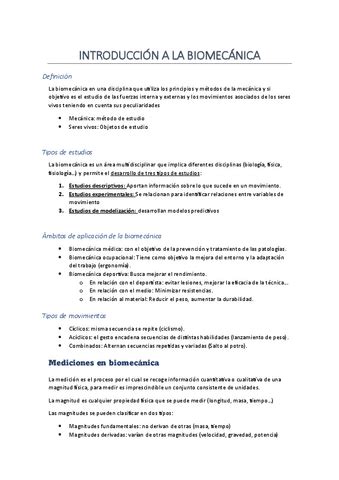 Tema Introduccion A La Biomecanica Pdf