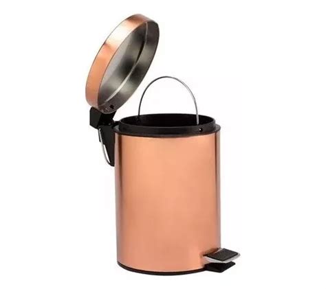 Cesta Lixeira Inox C Pedal Rose Gold 3 Litros Banheiro Cozi MercadoLivre