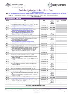 Fillable Online Radiation Protection Series Order Form Fax Email Print