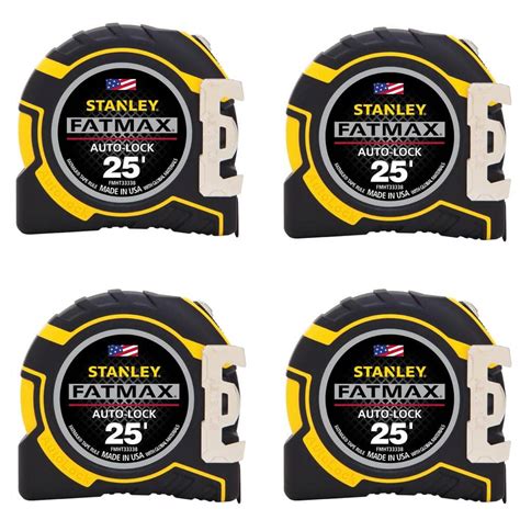 Stanley FATMAX 25 Ft X 1 1 4 In Auto Lock Tape Measure 4 Pack