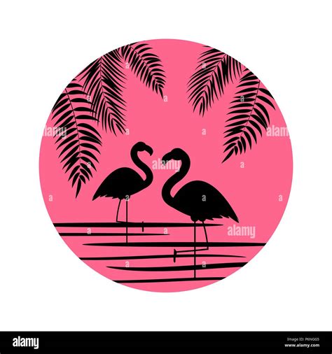 Cute Pink Flamingo Icon Vector Illustration Stock Vector Image And Art Alamy