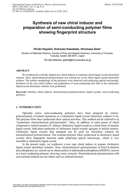 PDF Synthesis Of New Chiral Inducer And Preparation Of Semi