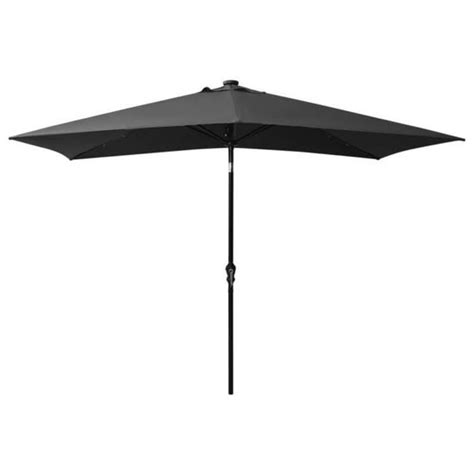 Atyhao Parasol avec LED et mât en acier Anthracite 2x3 m 98666