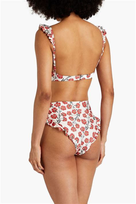 AGUA BY AGUA BENDITA Jengibre Ruffled Floral Print High Rise Bikini