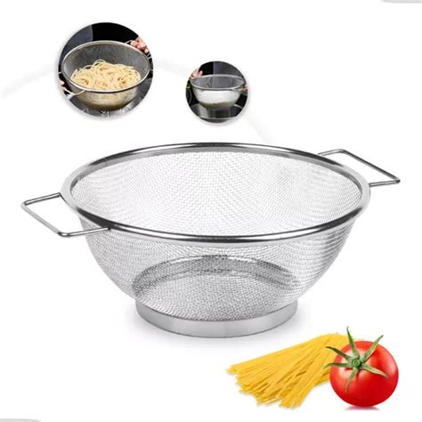 Escorredor De Macarrão Massas Aço Inox 24cm Grande Legumes MercadoLivre