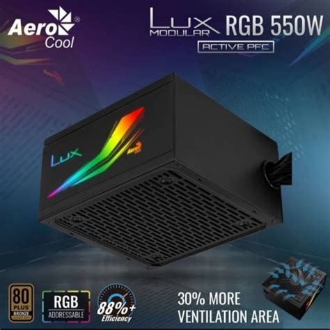 Jual AEROCOOL LUX RGB 550M 80 BRONZE PSU POWER SUPPLY 550 WATT