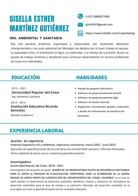 Curriculum Profesional GEMG EDUCACIÓN Soy una persona proactiva