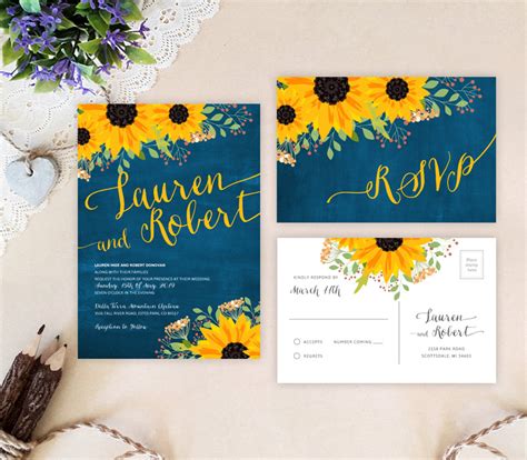 Sunflower Wedding Invitations - LemonWedding