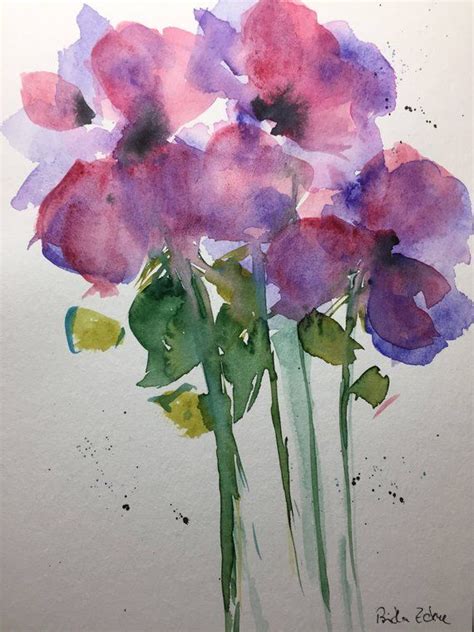 Original Aquarell Aquarellmalerei Bild Kunst Wiesenblumen Etsy