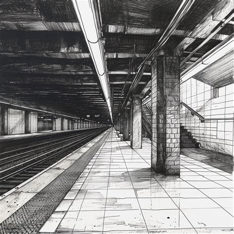 Sleek Modern NYC Train Station AI Art - AiFuture