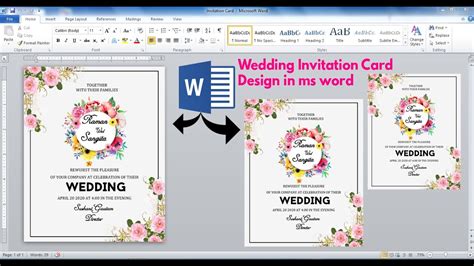 Wedding Invitation Card Design In Ms Word Married Invitation Card