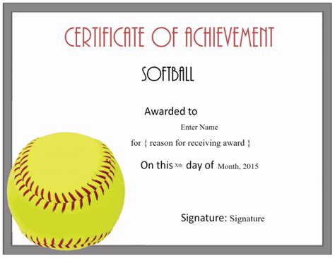 Free Softball Certificate Templates Customize Online