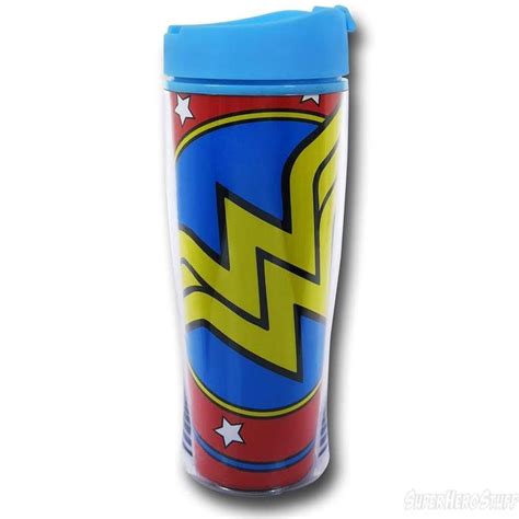 Wonder Woman Angled Symbol Travel Mug Wonder Woman Wonder Warrior