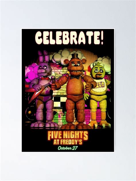 Five Nights At Freddys Celebrate Poster For Sale By Gissellealto