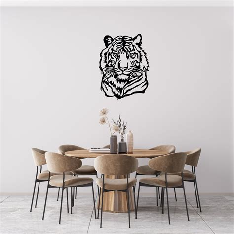 Tiger Metal Wall Decor, Tiger Wall Art, Tigerhome Decor, Minimalist ...