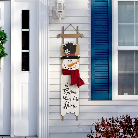 The Holiday Aisle® Christmas Snowman Porch Sign Wall Decor And Reviews