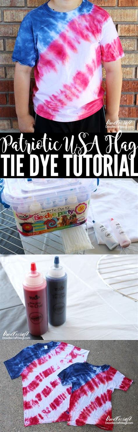 Patriotic Usa Flag Tie Dye Shirt Tutorial Tie Dye Diy Shirt