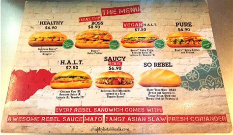 Rebel Menu Singapore & Updated Prices 2023