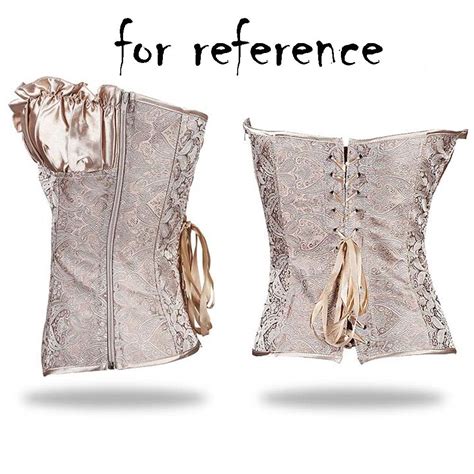 Womens Corset Sexy Lingerie Floral Lace Up Boned Overbust Bustier Top Gold