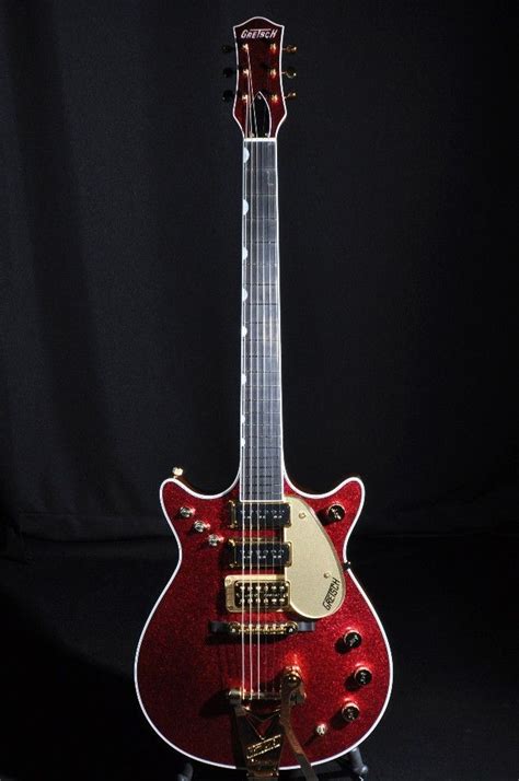 Gretsch Usa Custom Red Sparkle Triple Jet 3 Pickup Double Cutaway Guitar Room Guitar Gear Cool