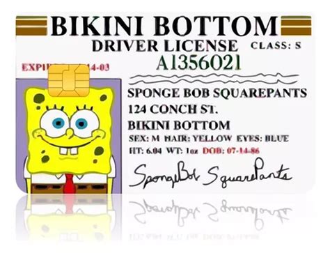 Sticker Licencia Bob Esponja Cover Tarjeta Débito Y Crédito Meses sin