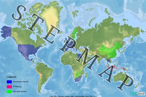 StepMap Reisekarte Landkarte für Welt