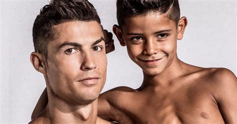 Cristiano Ronaldo S Mini Me Junior 7 Strikes A Pose To Model His Dad