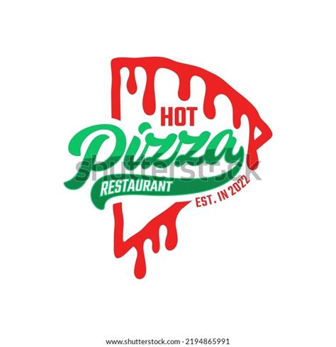 Pizzeria Vector Emblem On Blackboard Pizza Vetor Stock Livre De