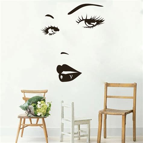 Buy Eyes Wall Sticker Vinyl Decal Beauty Salon Woman Face Lips Girl Room