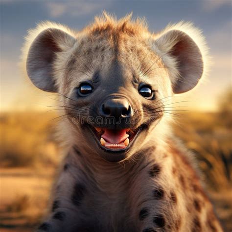 Ai Generated Illustration Wildlife Concept Of Hyena Cub Stock