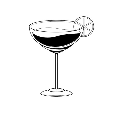 Black And White Cocktails Clipart