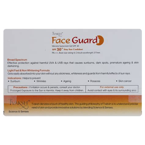 Buy Tvaksh Face Guard Silicone Sunscreen Spf Gel Gm Online At