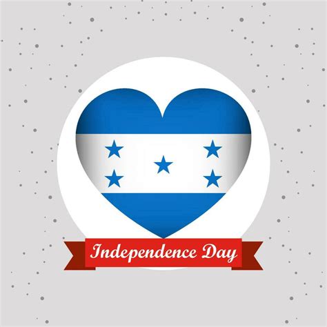 Honduras Independence Day With Heart Emblem Design 36486955 Vector Art ...