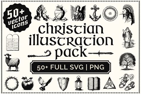 Christian Symbol Illustration Vector Pack - Design Cuts