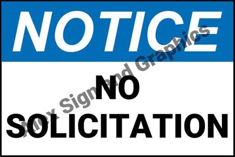 Notice No Solicitation Pvc Signage A4 Size 75 X 1125 Inches