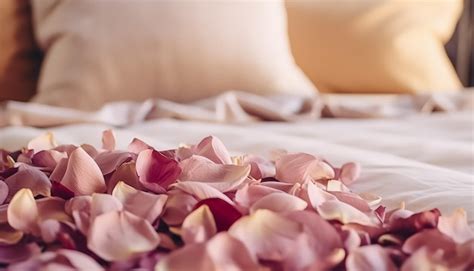 Premium Photo Rose Petals In Bed Romance And Fresh Conditioner