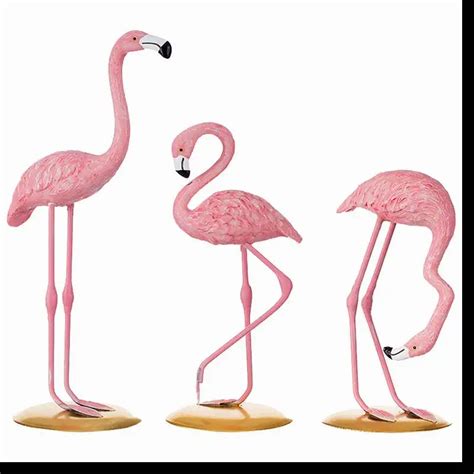 Heymamba Resin Pink Flamingo Statue Home Decor Figure For Girl Hot