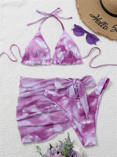 Peachtan Conjunto De Bikini Con Estampado Para Mujer Traje De Ba O De