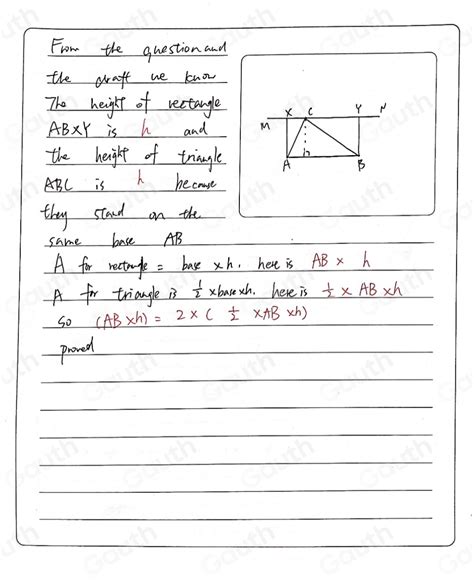 Solved If A Rectangle ABXY And A Triangle ABC Stand On The Same Base