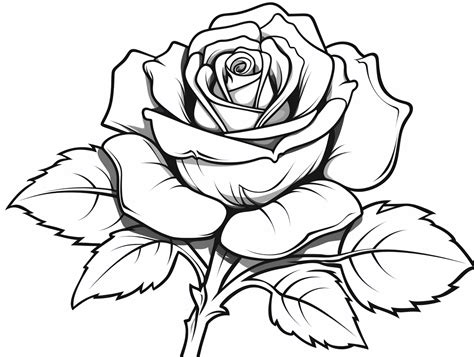 Elegant Rose Coloring Page Coloring Page