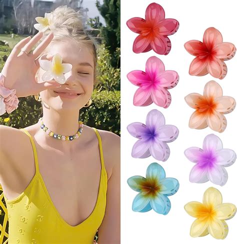 Huiguli 8 Grandes Pinces à Cheveux en Forme de Fleur Pour Cheveux