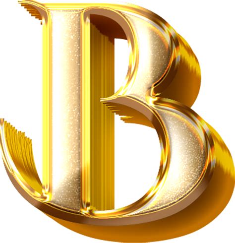 3D Gold Effect Letter B 21054555 PNG