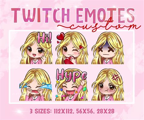 Twitch Emotes Blond Hair Girl Brown Eyes Blonde Whatsapp Etsy