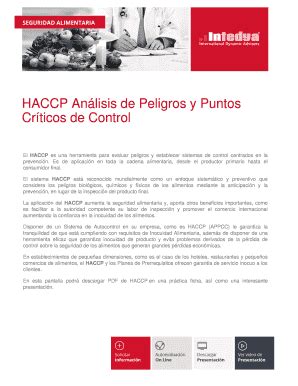 Fillable Online HACCP Anlisis De Peligros Y Puntos Fax Email Print