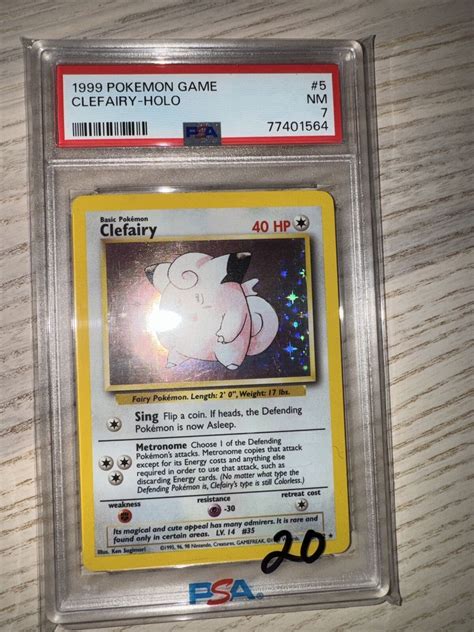 Pokemon Base Set Clefairy Holo Psa Near Mint Ebay