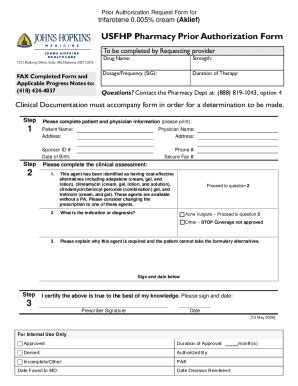 Fillable Online Prior Authorization Request Form Johns Hopkins