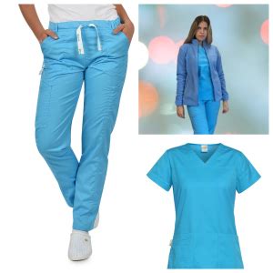 Set Costum Medical Si Jacheta Polar Bleu Adriana Med Activ