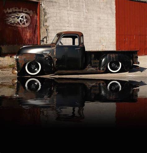 Slammed Chevy Hot Rat Street Rod Patina Pickup Air Ride Bagged C