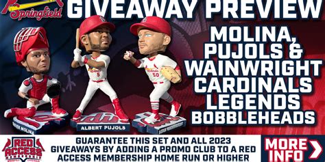 2023 Promo Announcement Cardinals Legends Bobbleheads